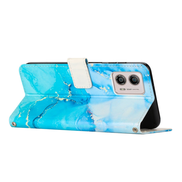 For Motorola Moto G73 Painted Marble Pattern Leather Phone Case(Blue Green) - free shipping - PMC TechLife - Order now!