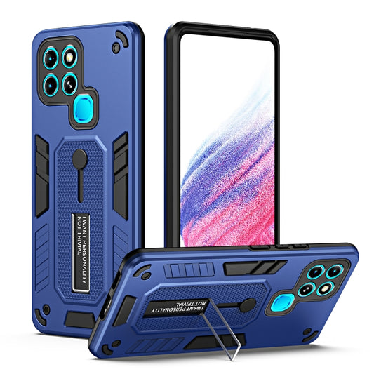 For Infinix Smart 6 Variety Brave Armor Finger Loop Holder Phone Case(Blue) - Infinix Cases by PMC Jewellery | Online Shopping South Africa | PMC Jewellery