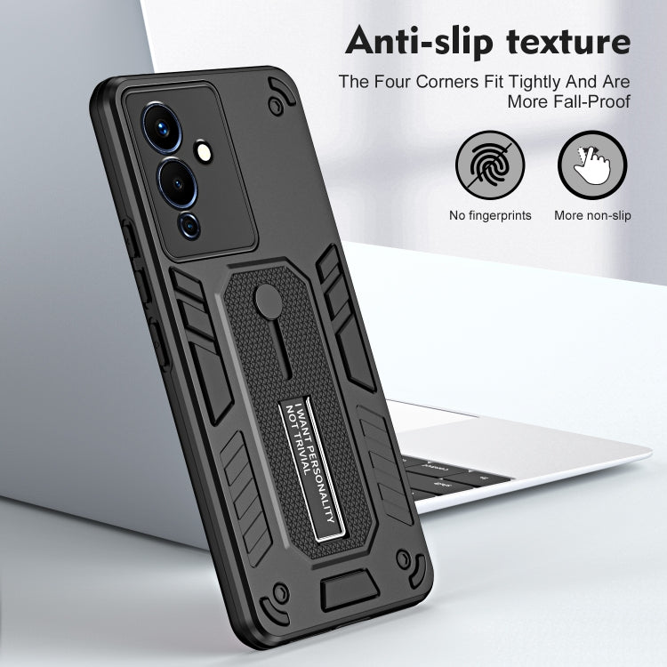 For Infinix Note 12 G96 Variety Brave Armor Finger Loop Holder Phone Case(Black) - Infinix Cases by PMC Jewellery | Online Shopping South Africa | PMC Jewellery