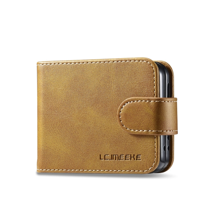 For Samsung Galaxy Z Flip5 5G LC.IMEEKE Calf Texture Leather Phone Case(Brown) - free shipping - PMC TechLife - Order now!