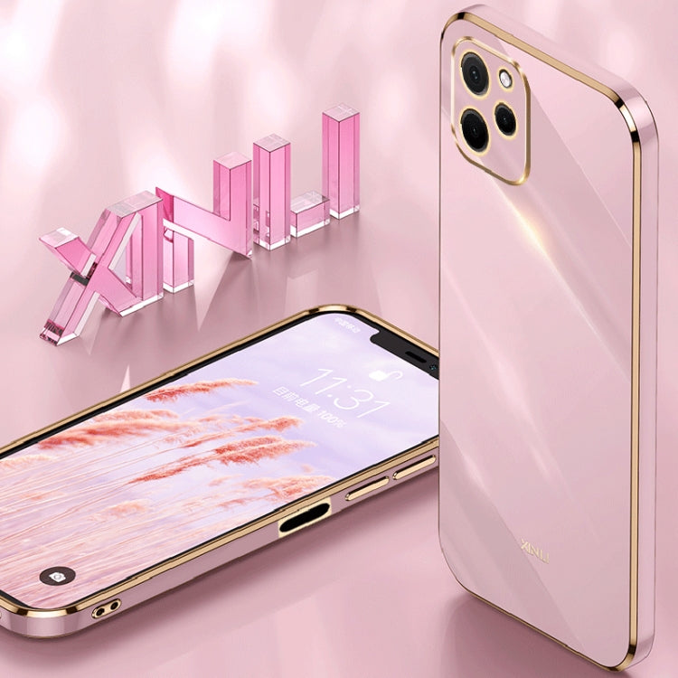 For Huawei nova Y61 XINLI Straight Edge 6D Electroplate TPU Phone Case(Black) - Huawei Cases by XINLI | Online Shopping South Africa | PMC TechLife | Buy Now Pay Later Mobicred