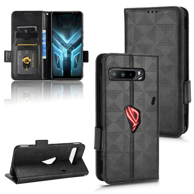 For Asus ROG Phone 3 Strix / 3 ZS661KL Symmetrical Triangle Leather Phone Case(Black) - ASUS Cases by PMC TechLife | Online Shopping South Africa | PMC TechLife | Buy Now Pay Later Mobicred