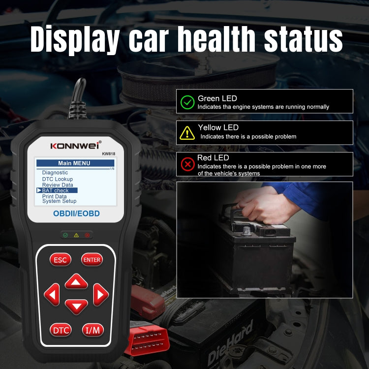 KONNWE KW818 Car OBD2 Bluetooth Fault Detector Diagnostic Tools - free shipping - PMC TechLife - Order now!
