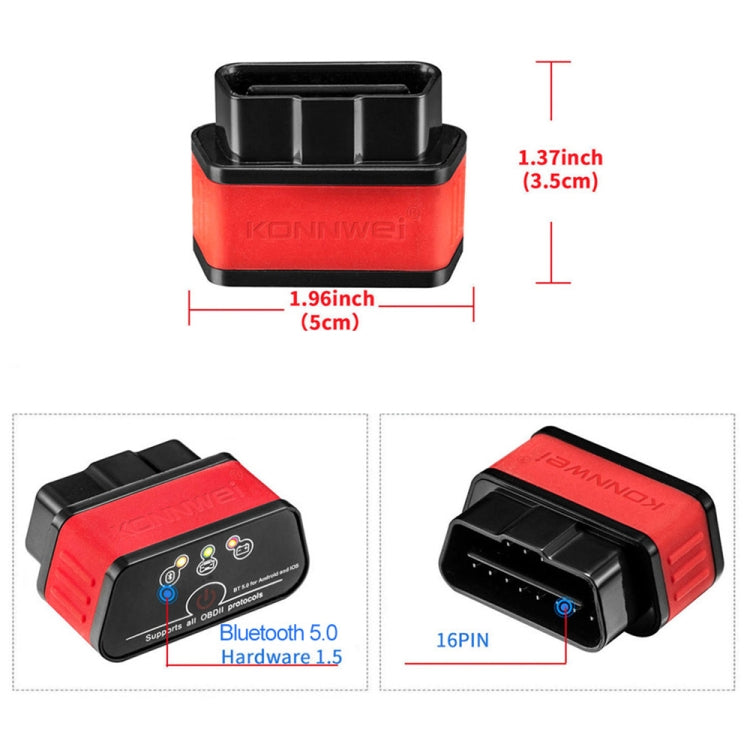 KONNWEI KW903 Bluetooth 5.0 OBD2 Car Fault Diagnostic Scan Tools Support IOS / Android(Black Orange) - Code Readers & Scan Tools by KONNWEI | Online Shopping South Africa | PMC Jewellery