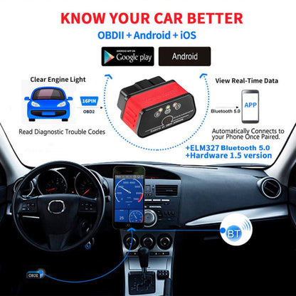 KONNWEI KW903 Bluetooth 5.0 OBD2 Car Fault Diagnostic Scan Tools Support IOS / Android(Black Red) - Code Readers & Scan Tools by KONNWEI | Online Shopping South Africa | PMC Jewellery | Buy Now Pay Later Mobicred