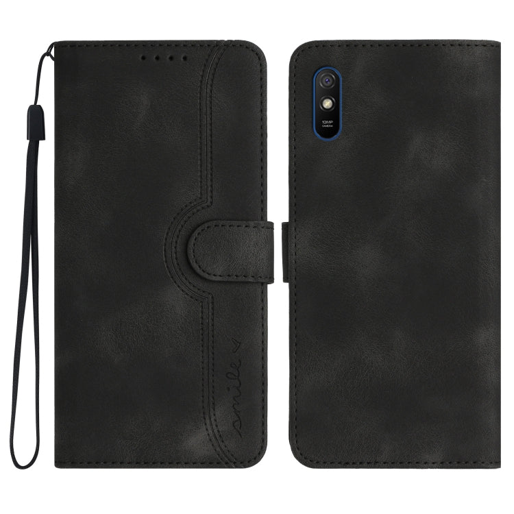 For Xiaomi Redmi 9A/9AT/9i Heart Pattern Skin Feel Leather Phone Case(Black) - free shipping - PMC TechLife - Order now!