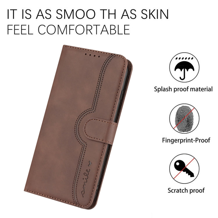 For Xiaomi Redmi Note 11 4G Global/Note 11S Heart Pattern Skin Feel Leather Phone Case(Brown) - Xiaomi Cases by PMC TechLife | Online Shopping South Africa | PMC TechLife | Buy Now Pay Later Mobicred