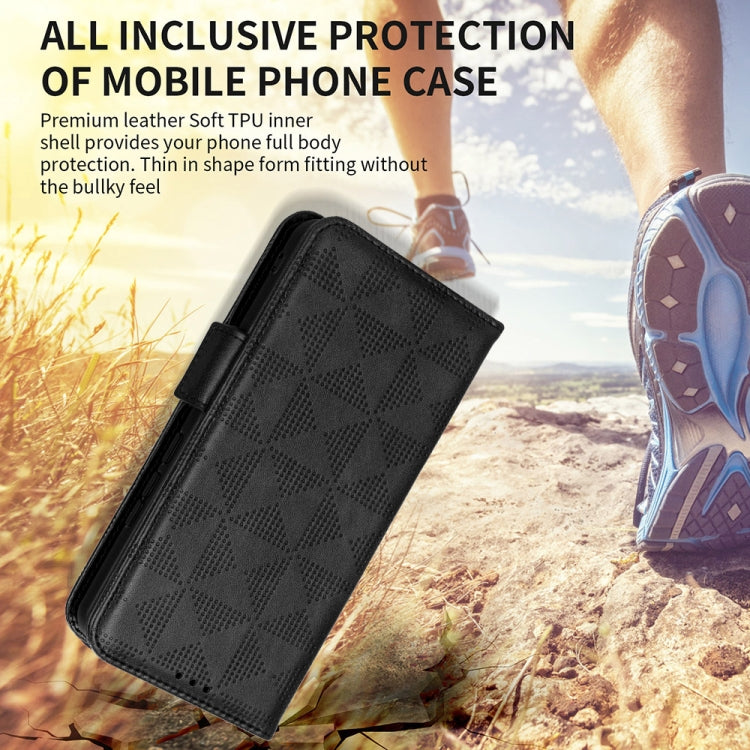 For Samsung Galaxy A24 4G Symmetrical Triangle Leather Phone Case(Black) - free shipping - PMC TechLife - Order now!