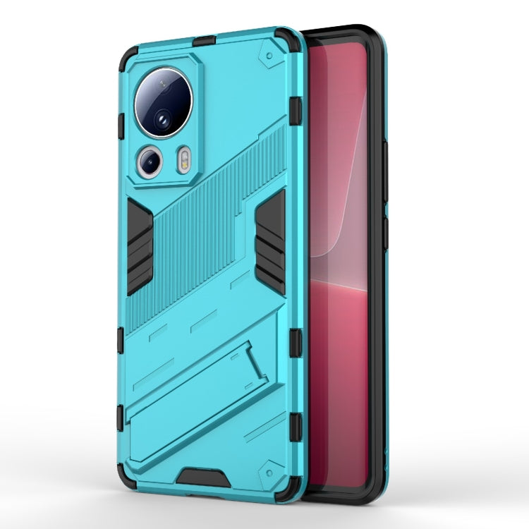 For Xiaomi 13 Lite Punk Armor 2 in 1 PC + TPU Shockproof Phone Case with Holder(Blue) - 13 Lite Cases by PMC Jewellery | Online Shopping South Africa | PMC Jewellery