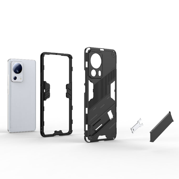 For Xiaomi 13 Lite Punk Armor 2 in 1 PC + TPU Shockproof Phone Case with Holder(Green) - free shipping - PMC TechLife - Order now!