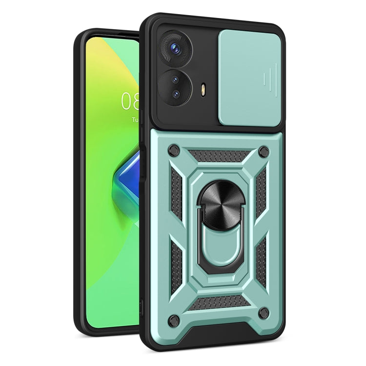 For Motorola Moto G53 5G Sliding Camera Cover Design TPU+PC Phone Case(Green) - Motorola Cases by PMC Jewellery | Online Shopping South Africa | PMC Jewellery