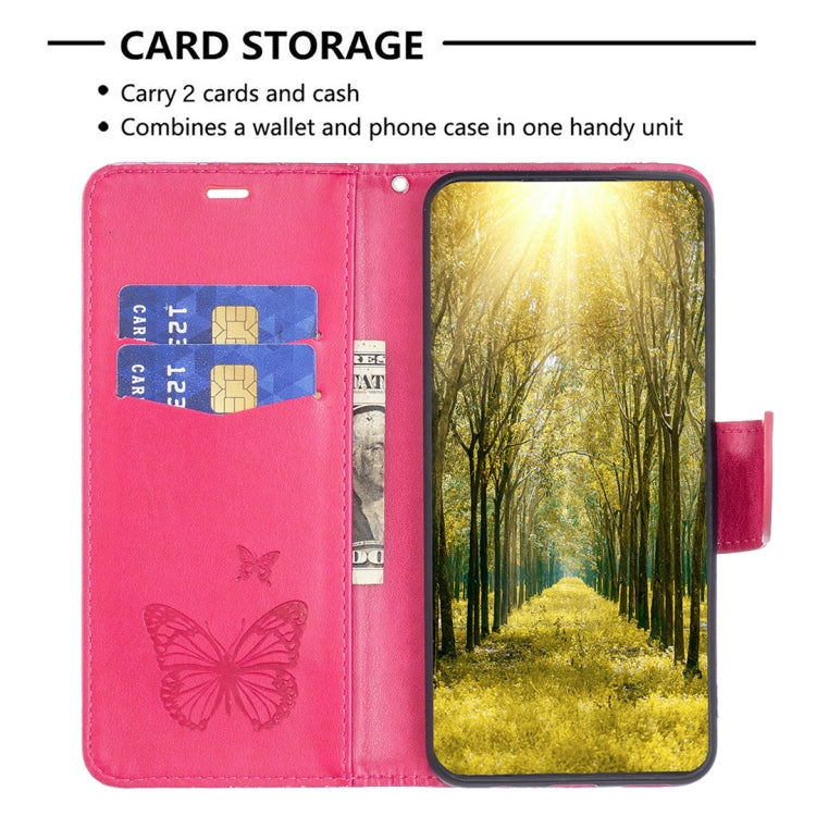 For Xiaomi Redmi Note 12 4G Global Two Butterflies Embossing Leather Phone Case(Rose Red) - free shipping - PMC TechLife - Order now!