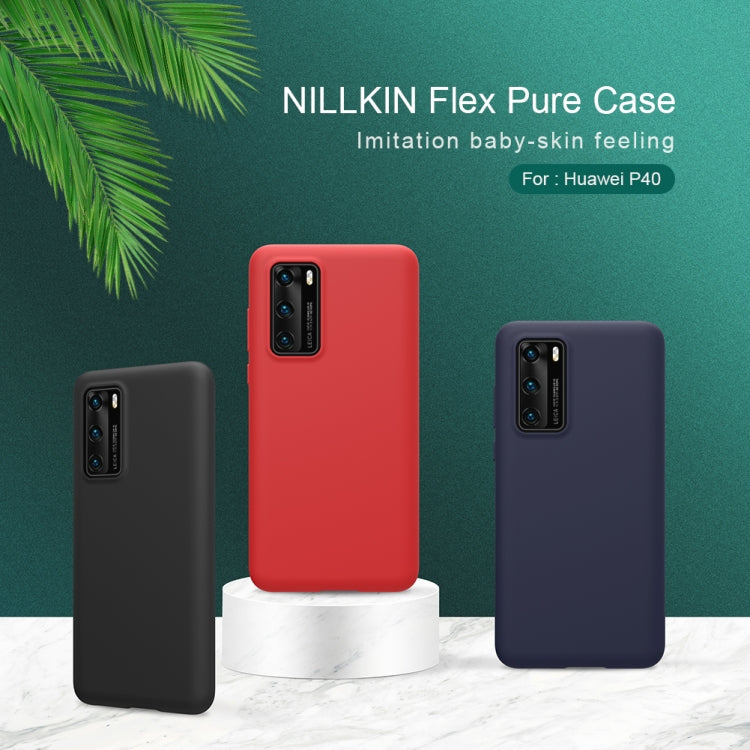 For Huawei P40 NILLKIN Feeling Series Shockproof Liquid Silicone Protective Case(Black) - Huawei Cases by NILLKIN | Online Shopping South Africa | PMC Jewellery