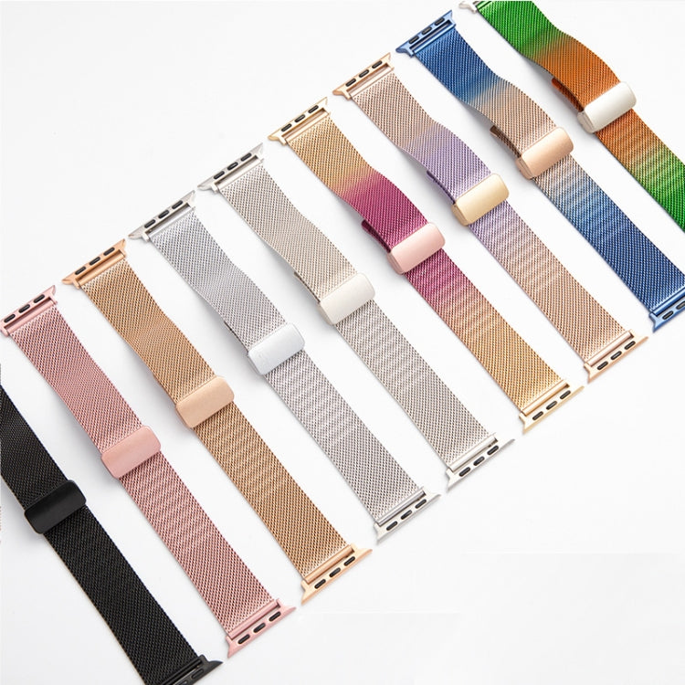 Milan Fold Buckle Metal Watch Band For Apple Watch Ultra 49mm / Series 8&7 45mm / SE 2&6&SE&5&4 44mm / 3&2&1 42mm (Light Purple) - Watch Bands by PMC Jewellery | Online Shopping South Africa | PMC Jewellery