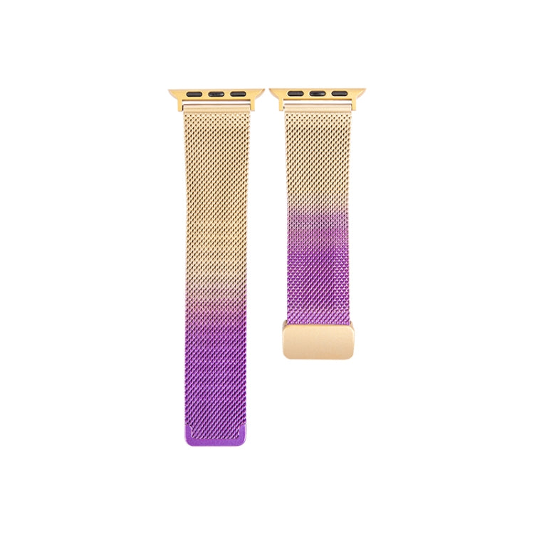 Milan Fold Buckle Metal Watch Band For Apple Watch Series 8&7 41mm / SE 2&6&SE&5&4 40mm / 3&2&1 38mm (Gradient Purple) - Watch Bands by PMC Jewellery | Online Shopping South Africa | PMC Jewellery