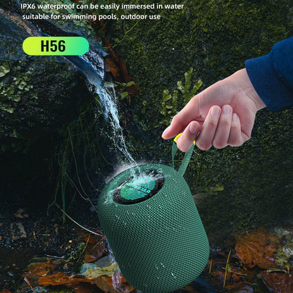 HOPESTAR H56 IPX6 Waterproof 10W TWS Subwoofer Light Bluetooth Speaker(Green) - Waterproof Speaker by HOPESTAR | Online Shopping South Africa | PMC Jewellery