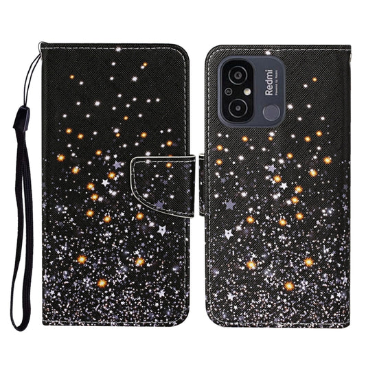 For Xiaomi Redmi 12C Colored Drawing Pattern Flip Leather Phone Case(Black Pentagram) - Xiaomi Cases by PMC Jewellery | Online Shopping South Africa | PMC Jewellery