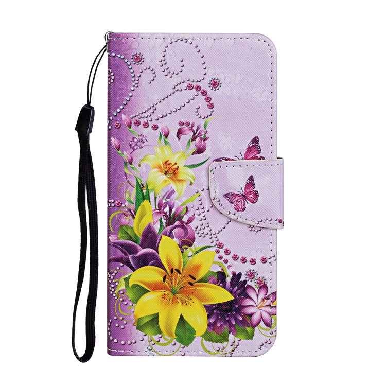 For Xiaomi Redmi 12C Colored Drawing Pattern Flip Leather Phone Case(Yellow Flower Butterfly) - free shipping - PMC TechLife - Order now!