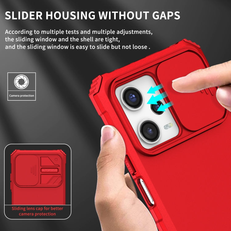 For Xiaomi Redmi Note 12 Pro 5G / Poco X5 Pro Stereoscopic Holder Sliding Camshield Phone Case(Red) - Note 12 Pro Cases by PMC Jewellery | Online Shopping South Africa | PMC Jewellery