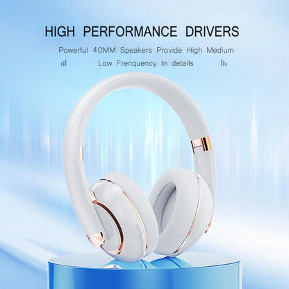 KE22 Folded Noise Reduction Wireless Bluetooth Headphones(White) - Headset & Headphone by PMC Jewellery | Online Shopping South Africa | PMC Jewellery