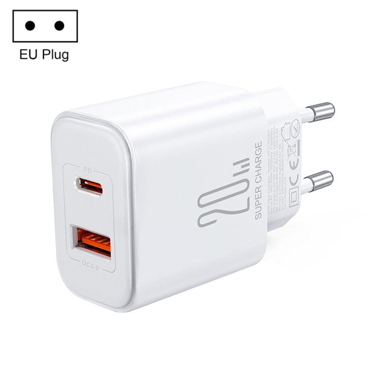 J0YROOM TCF05 20W USB+USB-C/Type-C Fast Charger, Specification:EU Plug(White) - USB Charger by JOYROOM | Online Shopping South Africa | PMC Jewellery