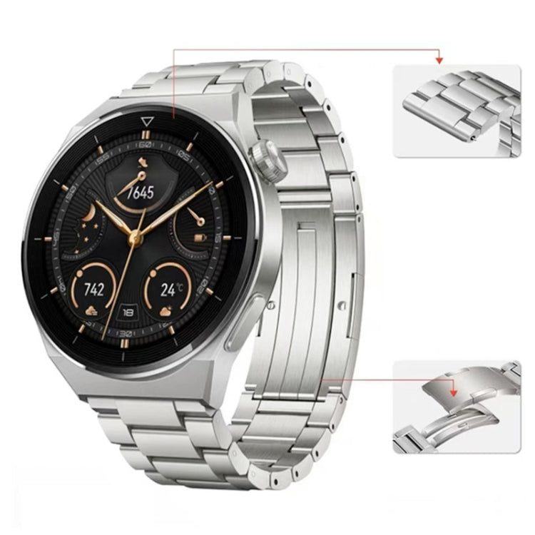 For Huawei Watch Buds / GT3 SE / GT3 Pro 22mm Universal Three Strains Ttanium Steel Watch Band(Silver) - Smart Wear by PMC Jewellery | Online Shopping South Africa | PMC Jewellery