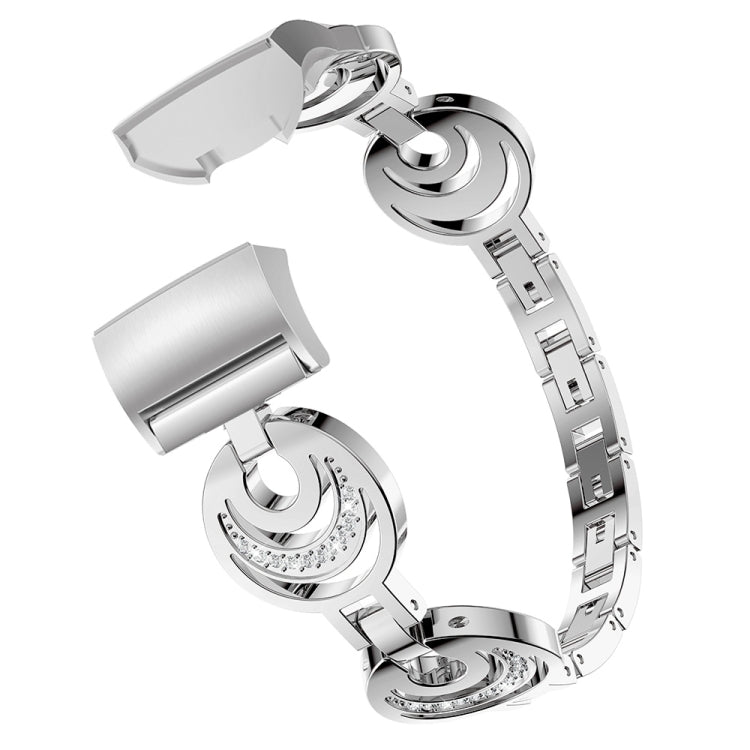 For Fitbit Charge 3 / 4 Sun Moon Star Diamond Metal Watch Band(Silver) -  by PMC TechLife | Online Shopping South Africa | PMC TechLife