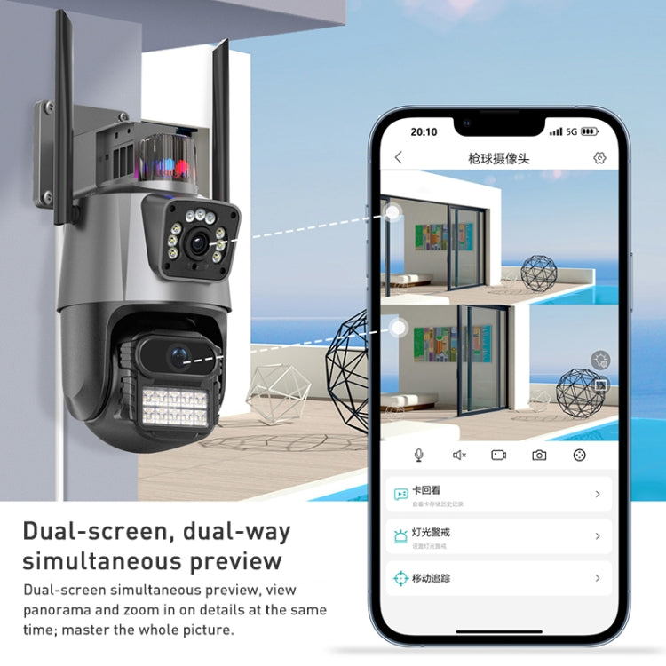 QX81 Humanoid Recognition AI Alarm WIFI Spherical Dual 2MP IP Camera, Plug:US Plug - free shipping - PMC TechLife - Order now!
