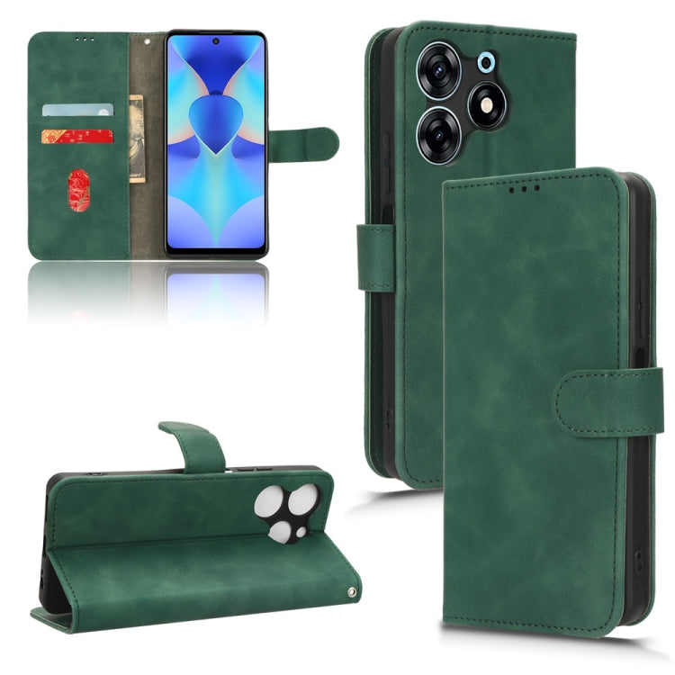 For TECNO Spark 10 Pro Skin Feel Magnetic Flip Leather Phone Case(Green) - Tecno Cases by PMC Jewellery | Online Shopping South Africa | PMC Jewellery