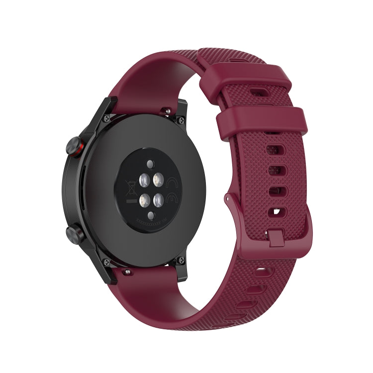 For Honor Watch GS 3i 22mm Small Plaid Texture Silicone Watch Band(Wine Red) -  by PMC Jewellery | Online Shopping South Africa | PMC Jewellery