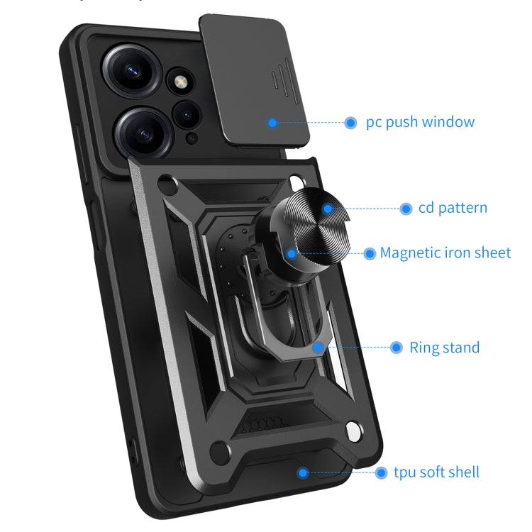 For Xiaomi Redmi Note 12 4G Global Sliding Camera Cover Design Phone Case(Rose Gold) - free shipping - PMC TechLife - Order now!