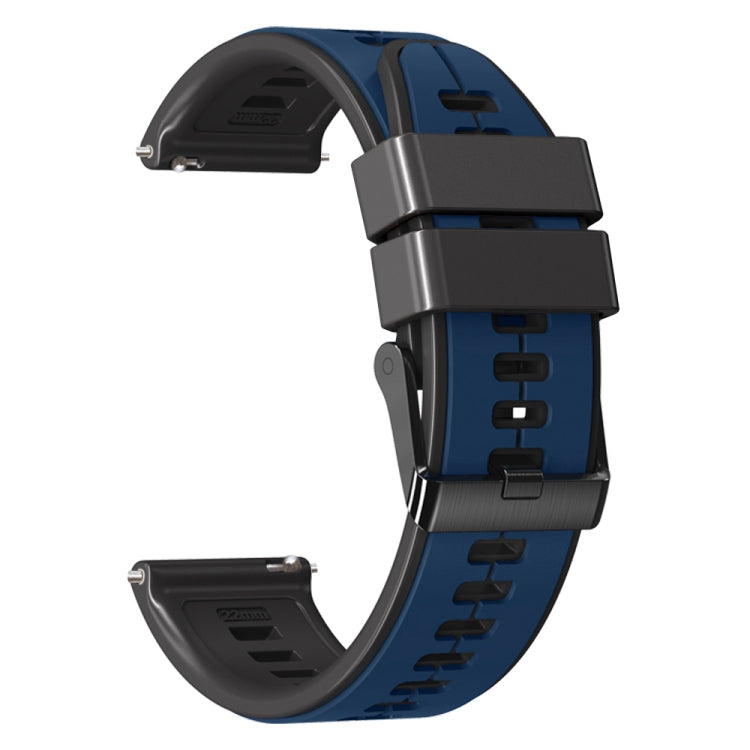 20mm Universal Vertical Line Two-Color Silicone Watch Band(Dark Blue+Black) - Smart Wear by PMC Jewellery | Online Shopping South Africa | PMC Jewellery