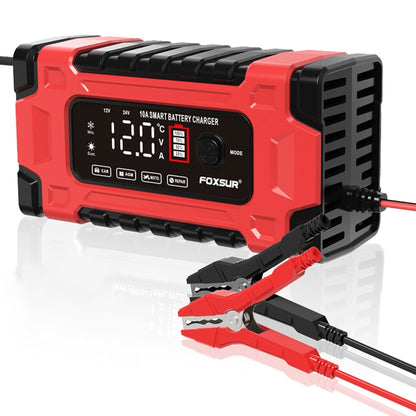 FOXSUR 12V / 24V / 10A Car / Motorcycle Battery Smart Repair Lead-acid Battery Charger, Plug Type:UK Plug - Battery Charger by FOXSUR | Online Shopping South Africa | PMC Jewellery | Buy Now Pay Later Mobicred