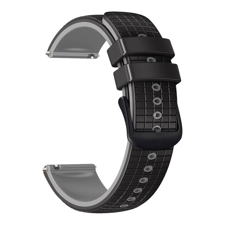 20mm Universal Mesh Two-Tone Silicone Watch Band(Black Gray) - Smart Wear by PMC Jewellery | Online Shopping South Africa | PMC Jewellery