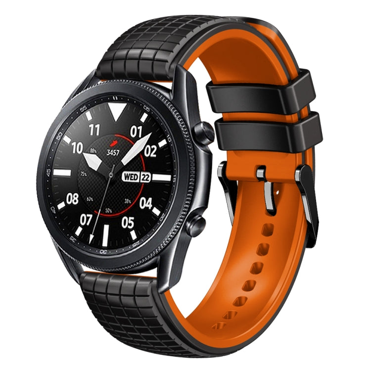 22mm Universal Mesh Two-Tone Silicone Watch Band(Black Orange) - Smart Wear by PMC TechLife | Online Shopping South Africa | PMC TechLife