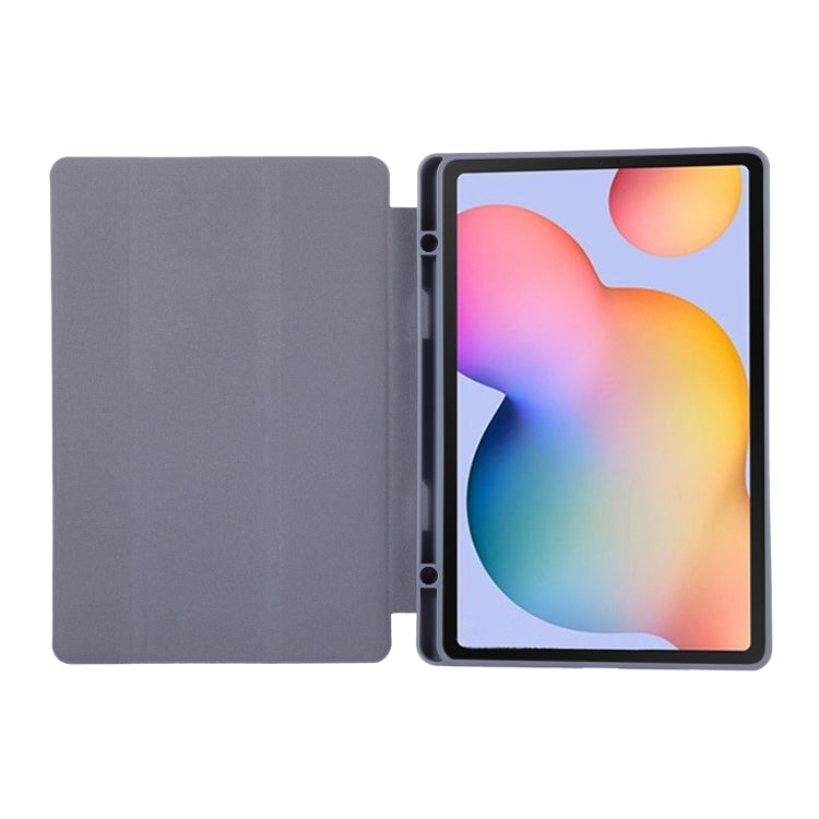 For Samsung Galaxy Tab S6 Lite/Tab S6 Lite 2022 Solid Color 3-folding Leather Tablet Case(Black) - free shipping - PMC TechLife - Order now!