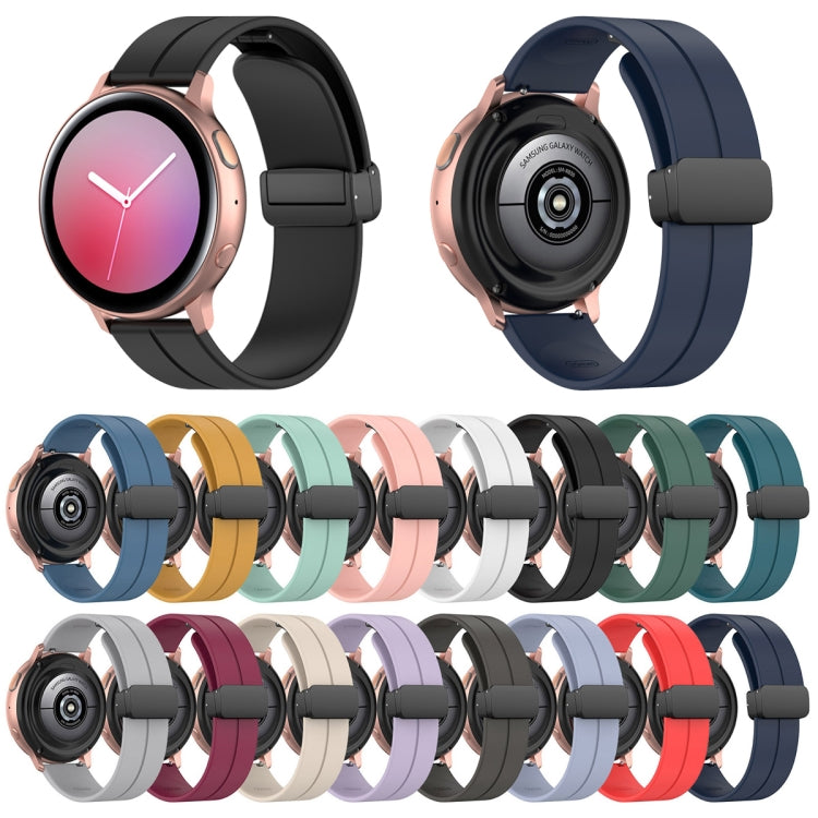 20mm Universal Flat Head Groove Folding Black Buckle Silicone Watch Band(Teal) - Smart Wear by PMC TechLife | Online Shopping South Africa | PMC TechLife