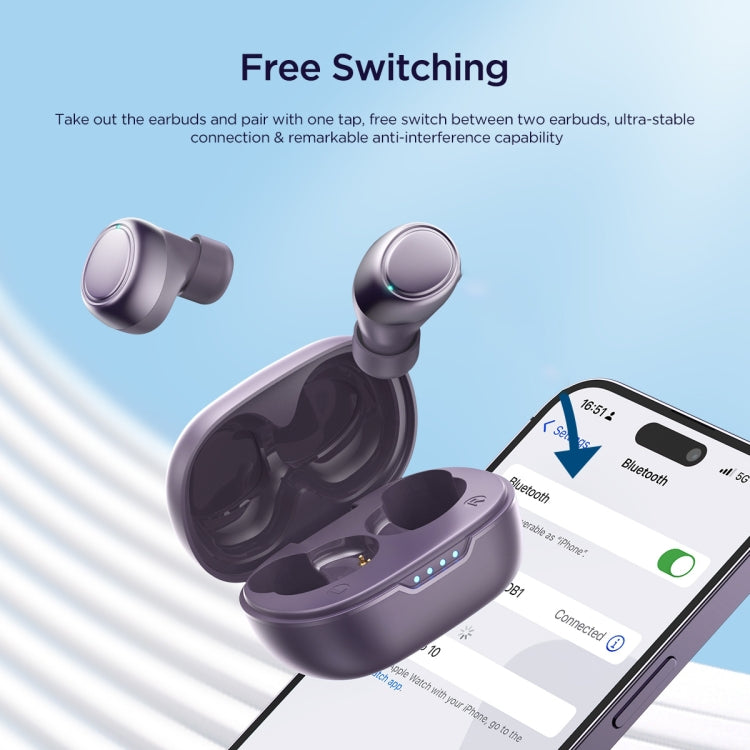 JOYROOM JR-DB1 Jdots Series True Wireless Bluetooth Earphones(Purple) - Bluetooth Earphone by JOYROOM | Online Shopping South Africa | PMC Jewellery