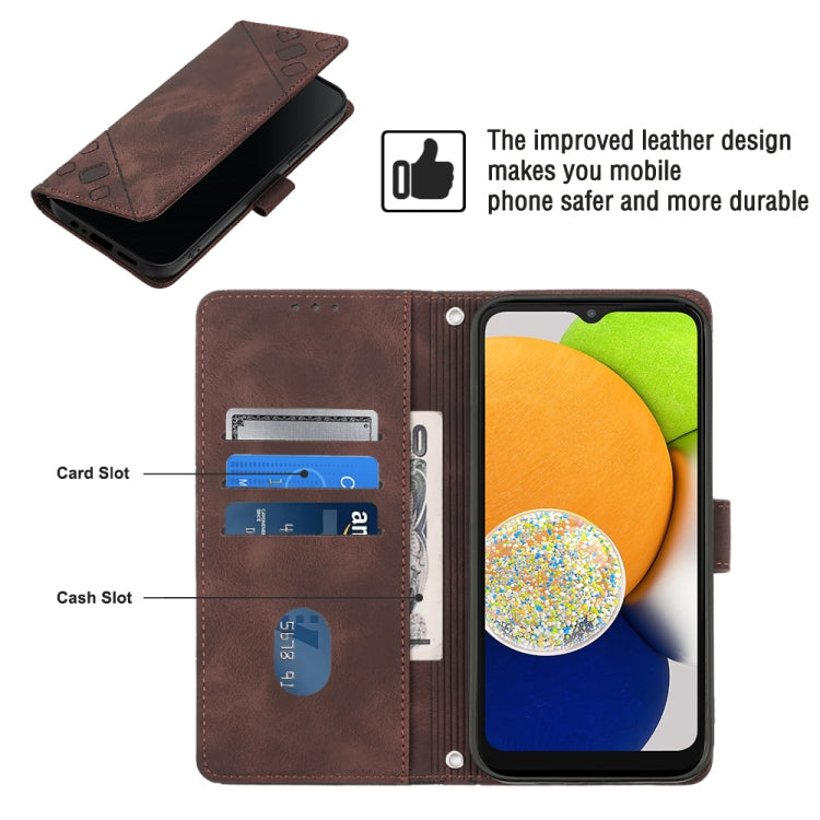 For Samsung Galaxy A03 166mm EU Version Skin-feel Embossed Leather Phone Case(Brown) - free shipping - PMC TechLife - Order now!