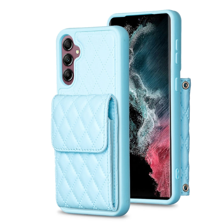 For Samsung Galaxy A14 4G / 5G Vertical Wallet Rhombic Leather Phone Case(Blue) - free shipping - PMC TechLife - Order now!