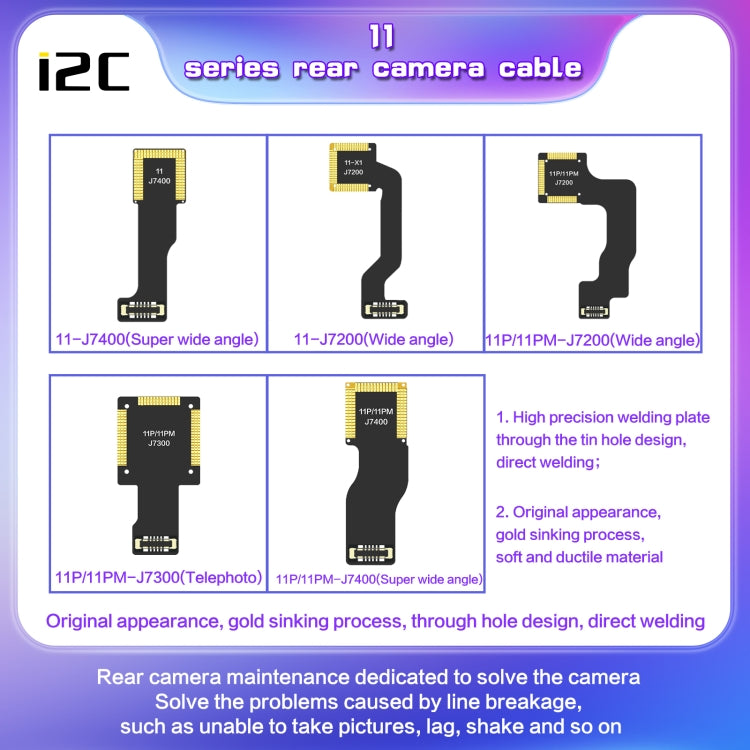 For iPhone 12 J10500 i2C Back Facing Wide Camera Cable - Flex Cable by PMC TechLife | Online Shopping South Africa | PMC TechLife