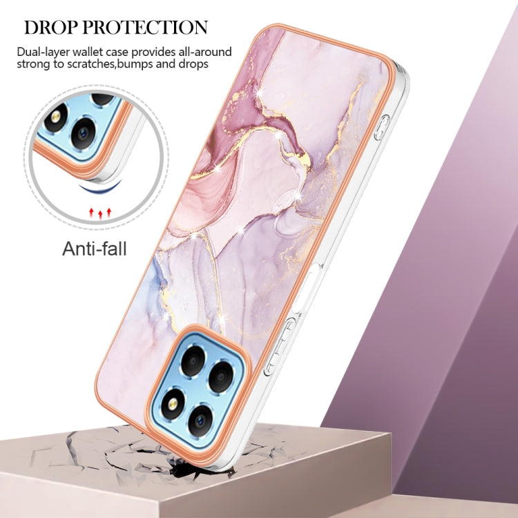 For Honor X8 5G Electroplating Marble Dual-side IMD Phone Case(Rose Gold 005) - Honor Cases by PMC Jewellery | Online Shopping South Africa | PMC Jewellery