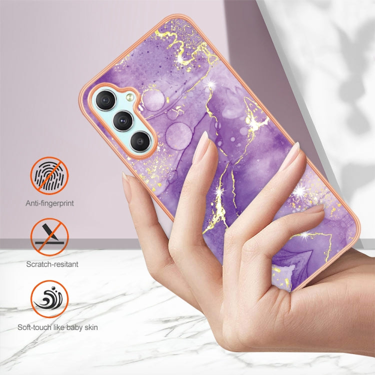 For Samsung Galaxy A24 Electroplating Marble Dual-side IMD Phone Case(Purple 002) - free shipping - PMC TechLife - Order now!