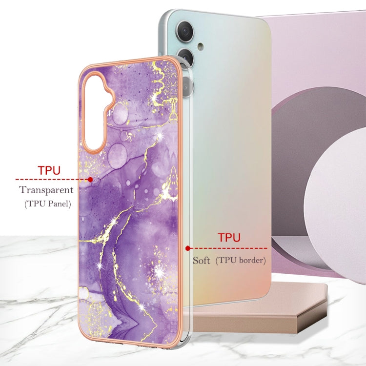 For Samsung Galaxy A24 Electroplating Marble Dual-side IMD Phone Case(Purple 002) - free shipping - PMC TechLife - Order now!