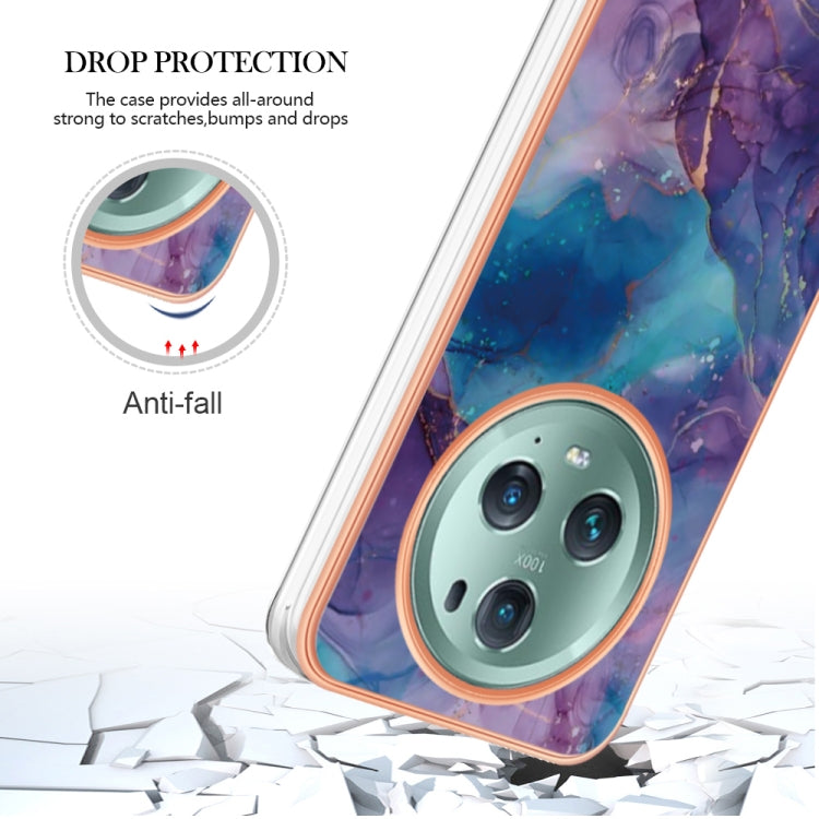 For Honor Magic5 Pro Electroplating Marble Dual-side IMD Phone Case(Purple 016) - Honor Cases by PMC Jewellery | Online Shopping South Africa | PMC Jewellery