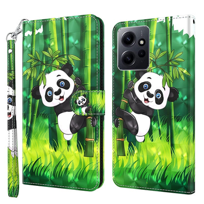 For Xiaomi Redmi Note 12 4G Global 3D Painting Pattern Flip Leather Phone Case(Bamboo Panda) - Note 12 Cases by PMC Jewellery | Online Shopping South Africa | PMC Jewellery