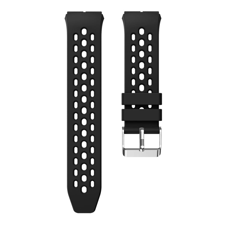 For Huawei Watch GT 2e Solid Color Round Hole Silicone Watch Band(Black) - Smart Wear by PMC Jewellery | Online Shopping South Africa | PMC Jewellery