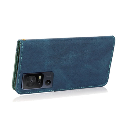 For TCL 40 SE Dual-color Stitching Leather Phone Case(Blue Green) - More Brand by PMC Jewellery | Online Shopping South Africa | PMC Jewellery