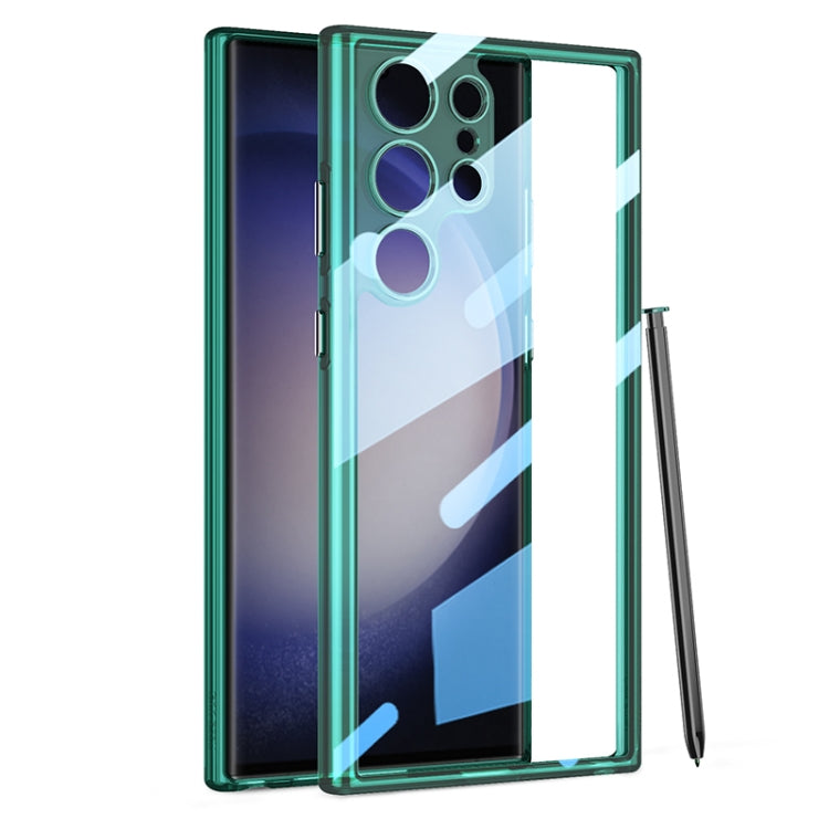 For Samsung Galaxy S23 Ultra 5G GKK Space Frame Transparent PC+TPU Phone Case(Transparent Green) - Galaxy S23 Ultra 5G Cases by GKK | Online Shopping South Africa | PMC Jewellery