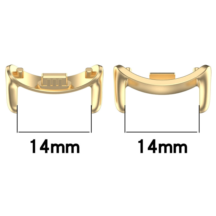 For Xiaomi Mi Band 8 1 Pair Stainless steel Metal Watch Band Connector(Gold) -  by PMC Jewellery | Online Shopping South Africa | PMC Jewellery